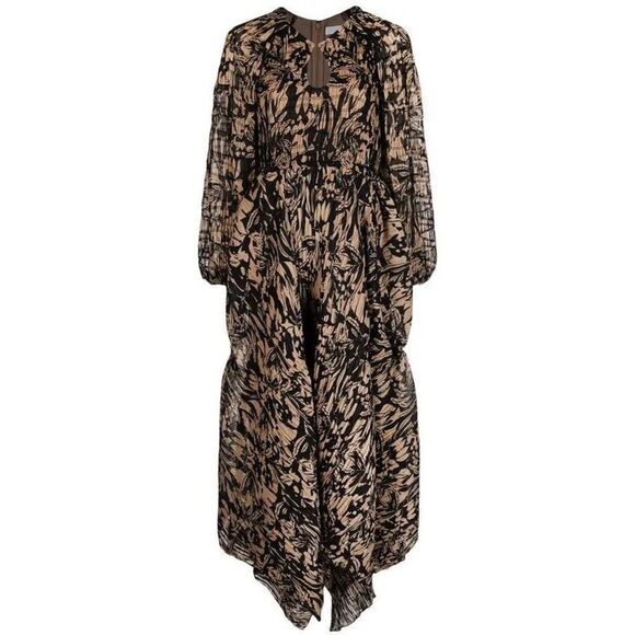 JONATHAN SIMKHAI Tiff Multimedia Chiffon Dress 💚 - Picture 3 of 13